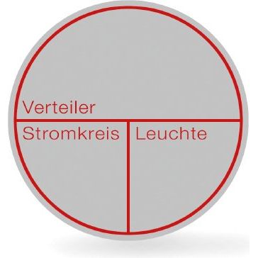 RZB - Piktogramm für Not-/Hinweisleuchte Bezeichnungsschild 99350.3 (VE10) ws-rt f.Stromkreis