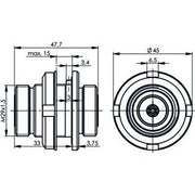 Telegärtner - Koax-Kupplung 7-16 Verbindungsstück 100024557 Bu-Bu 50 Ohm