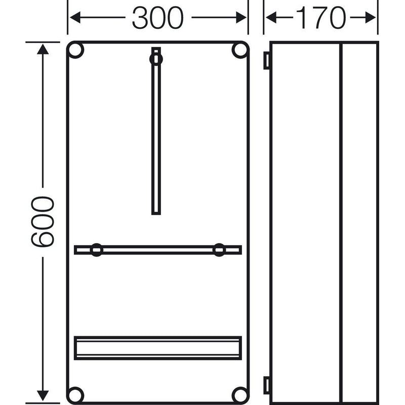 Hensel - Zähler-Leergehäuse Zählergehäuse Mi 2400 300x600x170mm T=146