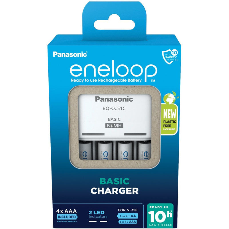 Hückmann - Universal-Ladegerät Ladegerät BQ-CC51 eneloop K-KJ51MCD04E inkl. 4xAAA 800mAh