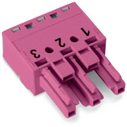 WAGO - Steckverbinder für steckbare Gebäudeinstallation Buchse 3-polig 770-283 Kod. B,pink − 100 Stück