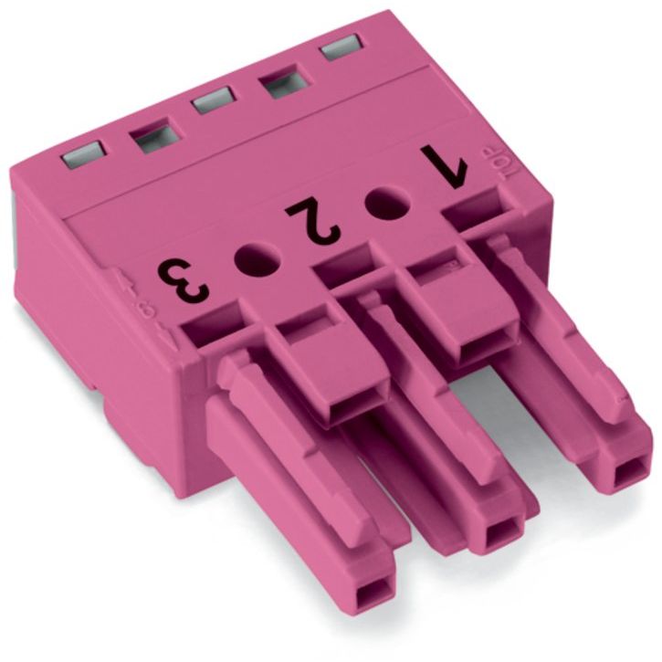 WAGO - Steckverbinder für steckbare Gebäudeinstallation Buchse 3-polig 770-283 Kod. B,pink − 100 Stück