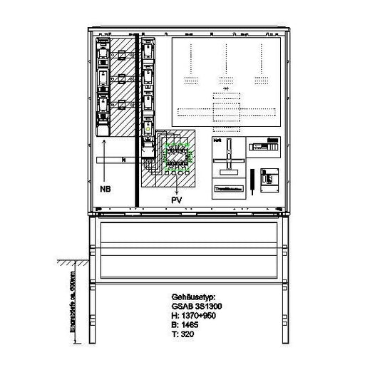 GSAB Elektrotechnik - Zähler-Komplettschrank Wandlermessung 01.W250.NH4-AR-01 Thüringen 250A
