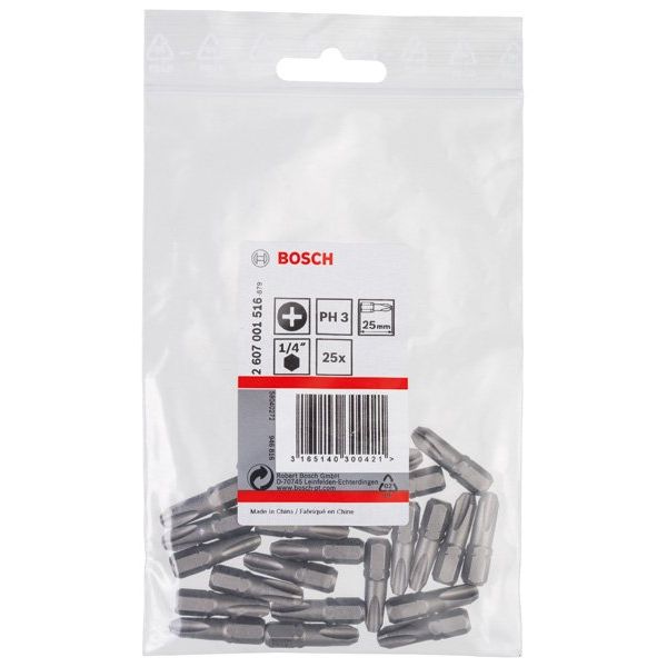 Bosch - Bit Schrauberbit Extra-Hart PH 2607001516 3, 25 mm, 25er-Pack
