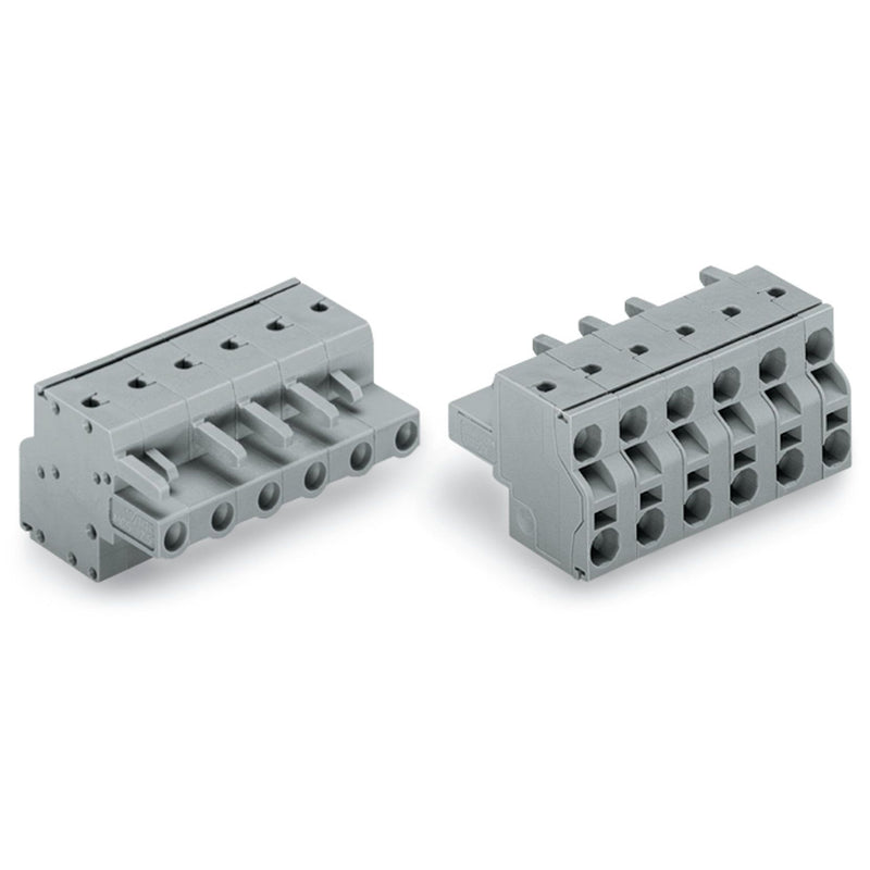 WAGO - Kabelsteckverbinder für Leiterplattensteckverbinder 2-Leiter-Federleiste 231-2204/026-000 CAGECLAMP,2,5mm²,gr − 50 Stück