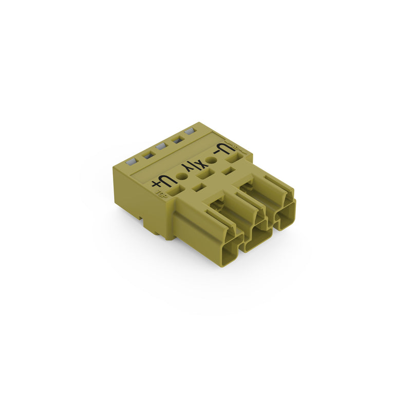 WAGO - Steckverbinder für steckbare Gebäudeinstallation Stecker 3-polig 770-273/071-000 Kod. B,hellgrün − 100 Stück