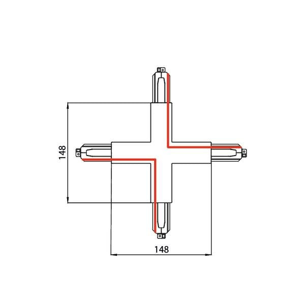 Brumberg Leuchten - Elektrisches Zubehör/Ersatzteile für Leuchten Kreuzverbinder 87130070 weiß