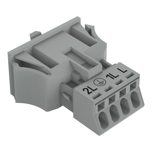 WAGO - Geräteanschluss für steckbare Gebäudeinstallation Snap-In-Buchse 890-744/064-000 4-polig,Kod. B,grau − 50 Stück