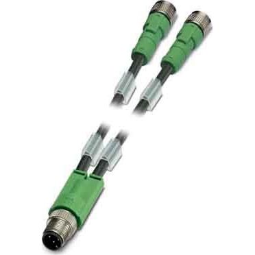 Phoenix Contact - Konfektioniertes Sensor-Aktor-Kabel Sensor-Aktor-Kabel SAC-3P #1668962 M12Y2x0,6-PUR/M12FSB