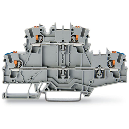 WAGO GmbH & Co. KG - Durchgangs-Reihenklemme Doppelstockklemme 2202-2702 grau − 50 Stück