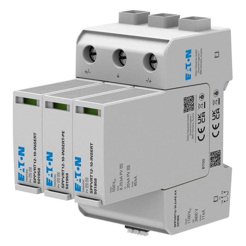 Eaton - Blitzstromableiter für Energietechnik PV-Überspannungsschutz SPPVRT12-10-2+PE 1000V,Klasse1und2