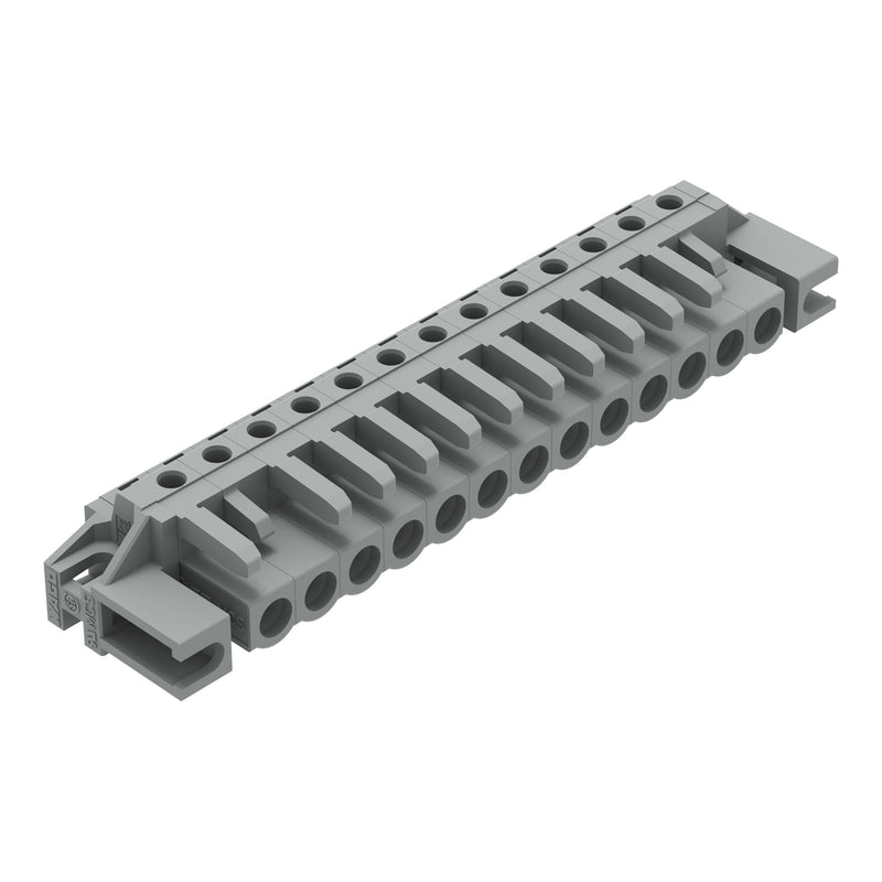 WAGO - Leiterplattensteckverbinder THT-Federleiste abgewink. 232-243/047-000 Rastermaß 5mm,grau − 25 Stück