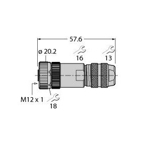 Turck - Rundsteckverbinder, feldkonfektionierbar (Industriesteckverbinder) Kupplung CMB8141-0