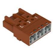 WAGO - Steckverbinder für steckbare Gebäudeinstallation Stecker 3-polig 770-1373 braun − 100 Stück