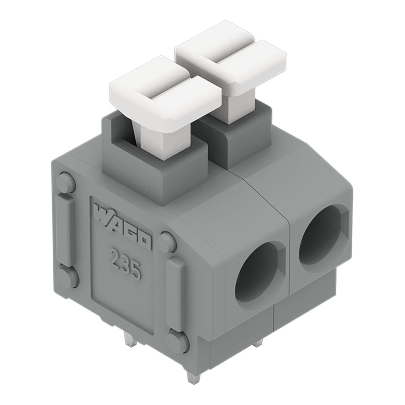 WAGO - Leiterplattenklemme 235-402/331-000 Drücker,1,5mm²,grau − 105 Stück