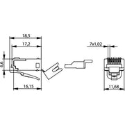 Telegärtner - Modularer Steckverbinder RJ45-Stecker Cat.6 100023019 geschirmt 8-pol. − 1 Stück