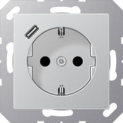 Jung - Steckdose SCHUKO Steckdose A 1520-18 C AL mit USB Typ C