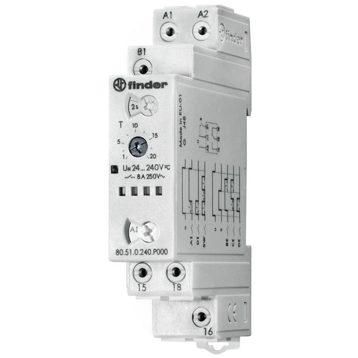 Finder - Zeitrelais Zeitrelais 80.51.0.240.P000 1W, 8A, 24-240VAC/DC  − 1 Stück
