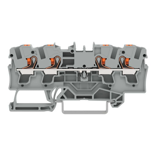 WAGO GmbH & Co. KG - Durchgangs-Reihenklemme 4-Leiter-Durchgangsklemme 2204-1401 4qmm, grau − 50 Stück