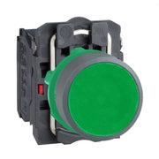 Schneider Electric - Drucktaster, Komplettgerät Drucktaster komplett XB5AA35C0 gn, 22mm, 1S+1Ö,grau