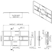 Vogels - Zubehör/Ersatzteile für Unterhaltungselektronik Rückwandabdeckung fDisplay PFA9159 sw Connect-it,QF,65-70Z