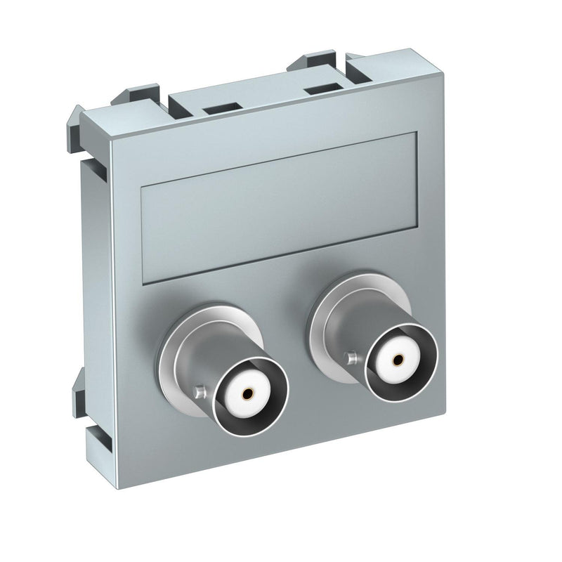 OBO Bettermann - Einsatz/Abdeckung für Kommunikationstechnik Multimediaträger Audio-BNC MTG-2BC F AL1 45x45mm alu lackiert