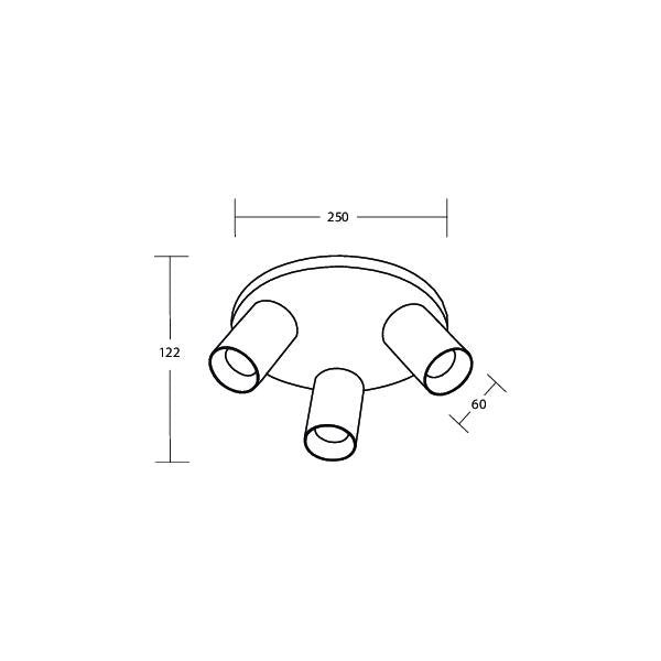Brumberg Leuchten - Decken-/Wandleuchte Anbauleuchte 3x GU10 57134180