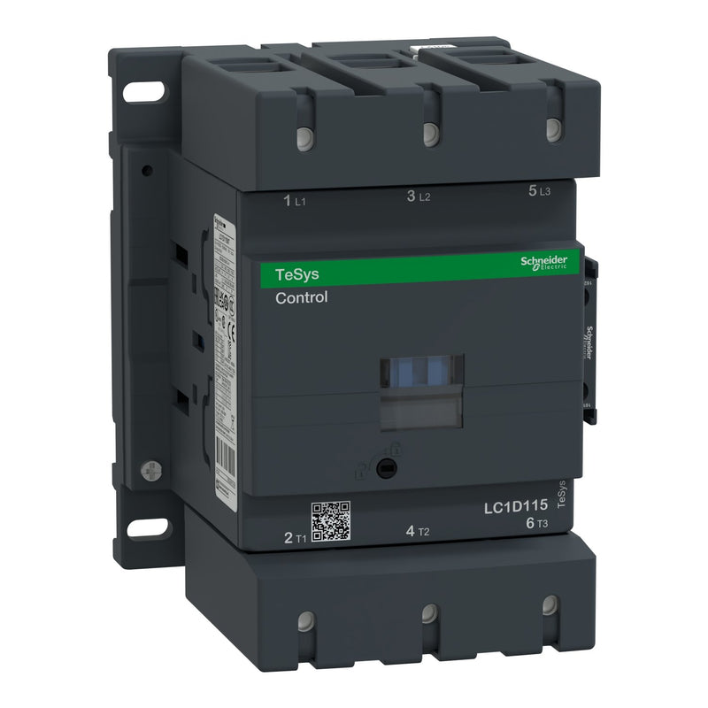 Schneider Electric - Leistungsschütz zum Schalten von Wechselstrom Leistungsschütz LC1D115T6 3-polig, 1S, 1Ö − 1 Stück
