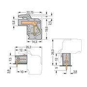 WAGO - Kabelsteckverbinder für Leiterplattensteckverbinder 1-Leiter Federleiste 232-111/026-000 CAGECLAMP 2,5mm²,gr − 25 Stück