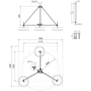 DEHN - Sockel für Fangeinrichtung Blitzschutz Dreibeinstativ klappbar DBS KB D50 RA680 V2A mit Halbschale für D