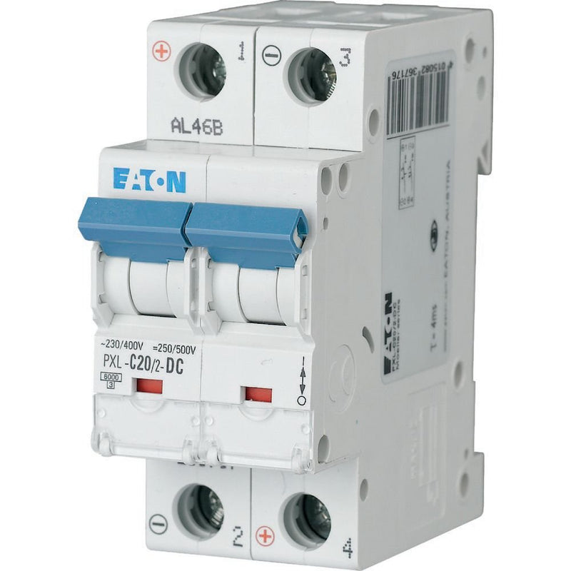 Eaton - Leitungsschutzschalter LS-Schalter m.Beschrift. PXL-C20/2-DC C 20A, 2p