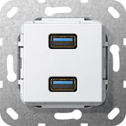 Gira - Einsatz/Abdeckung für Kommunikationstechnik USB 3.0 A 2fach rws 568403 Gender Changer