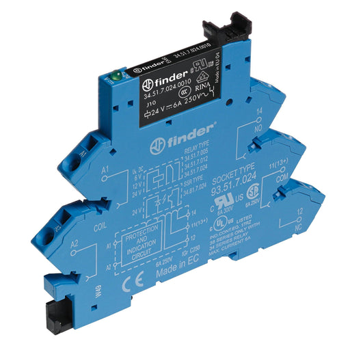 Finder - Schaltrelais Koppelrelais 6,2mm 38.61.7.024.0050 1W,6A,IP20 − 1 Stück by Finder
