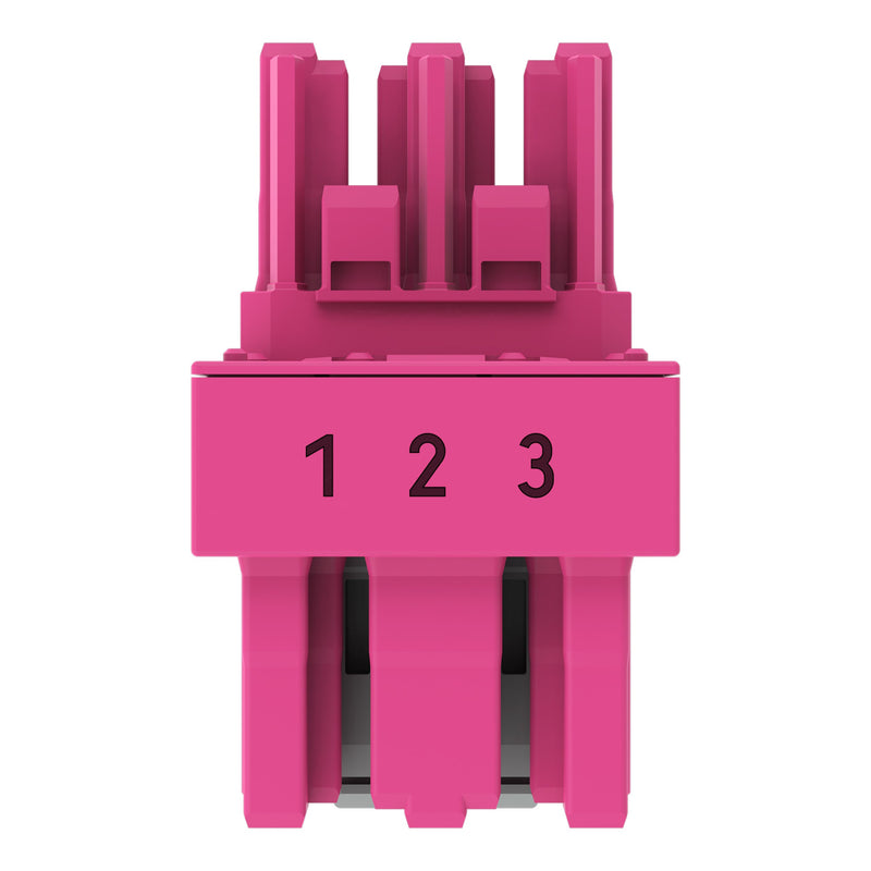 WAGO - Kompaktverteiler für steckbare Gebäudeinstallation h-Verteiler,3-polig,Kod. B 770-1766 pink − 50 Stück