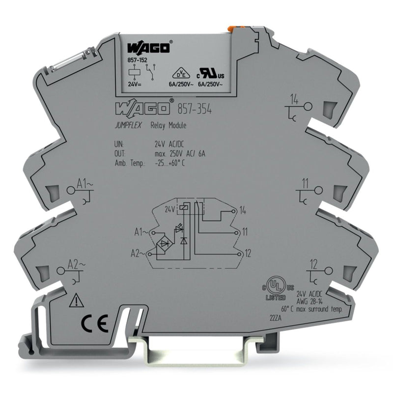WAGO - Schaltrelais Kleinschaltrelais m.Sockel 857-354 UC24V 8,5mA − 25 Stück