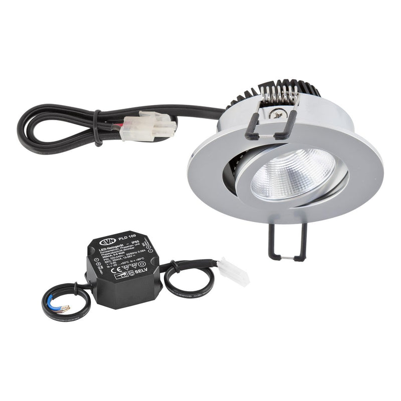 EVN Lichttechnik - Downlight/Strahler/Flutlicht LED-Deckeneinbauleuchte PC20N91540 chr/mt 4000K 230V IP20
