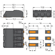 WAGO GmbH & Co. KG - Ein- und mehrpolige Klemmenleiste SMD-Leiterplattenklemme 2060-473/998-404 0,75 mm²,schwarz − 6750 Stück