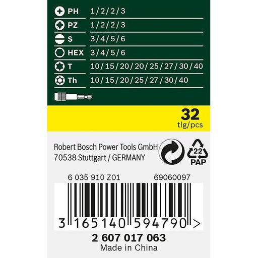 Bosch - Bit-Set Schrauberbit-Set mit 2607017063 Farbcodierung