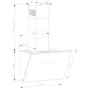 Amica - Dunstabzugshaube Kaminhaube KHF 684 730 S HC HoodConnect Pro,80cm