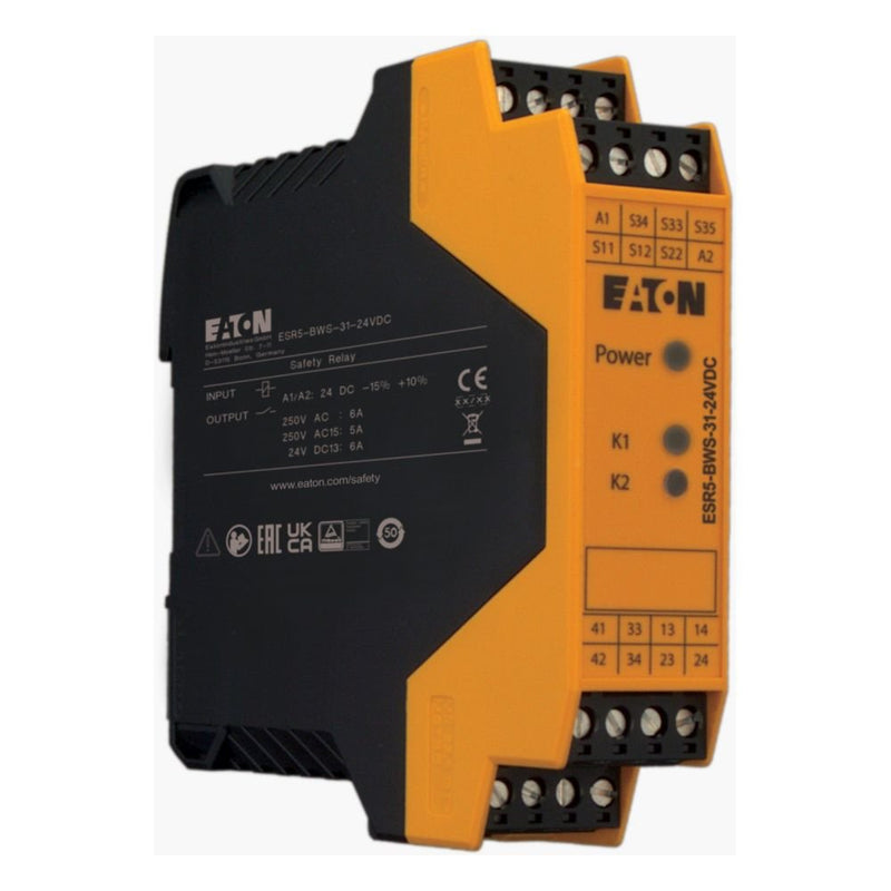 Eaton - Gerät zur Überwachung von sicherheitsgerichteten Stromkreisen Sicherheitsrelais ESR5-BWS-31-24VDC f. Lichtgitter
