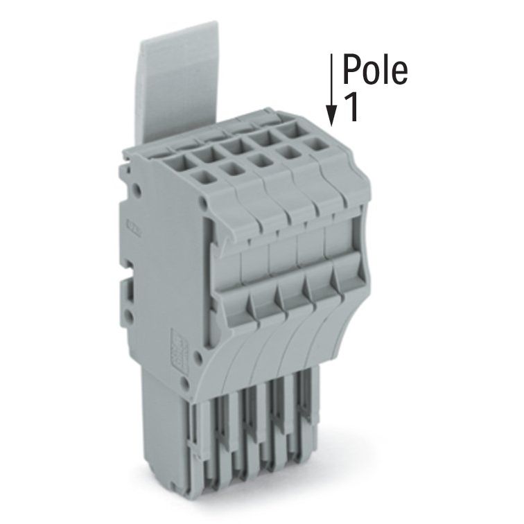 WAGO - Ein- und mehrpolige Klemmenleiste 1-Leiter-Federleiste 2020-105/124-000 CAGECLAMP,1,5mm²,gr − 50 Stück