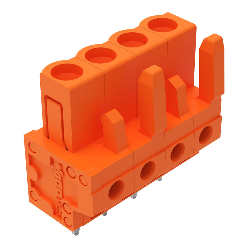 WAGO - Leiterplattensteckverbinder THT-Federleiste gerade 232-164 Maß 5,08mm,orange − 100 Stück