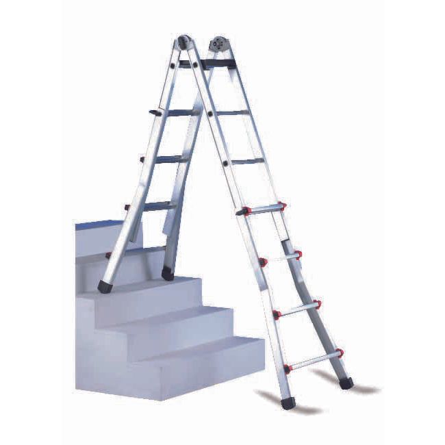 Cimco Werkzeuge - Sprossenleiter Aluminium-Teleskop-Leiter 146706 mit 2x6 Stufen