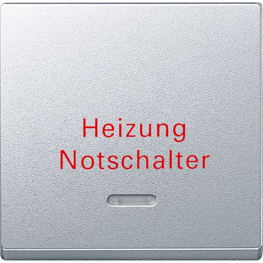 Merten - Abdeckung/Bedienelement für Installationsschalterprogramme Wippe Kontr.Fenster alu 431860 Aufdruck Heizung