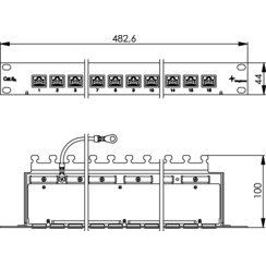 Telegärtner - Patchpanel Kupfer PatchPanel MPP16-HS 100006996 Cat.6A RAL7035
