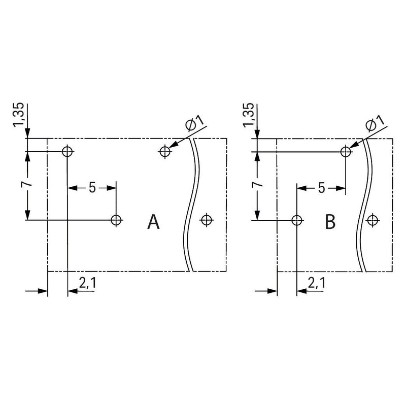 WAGO GmbH & Co. KG - Leiterplattenklemme THR-Leiterplattenklemme 2086-3227/300-000 Drücker,1,5mm²,sw − 96 Stück