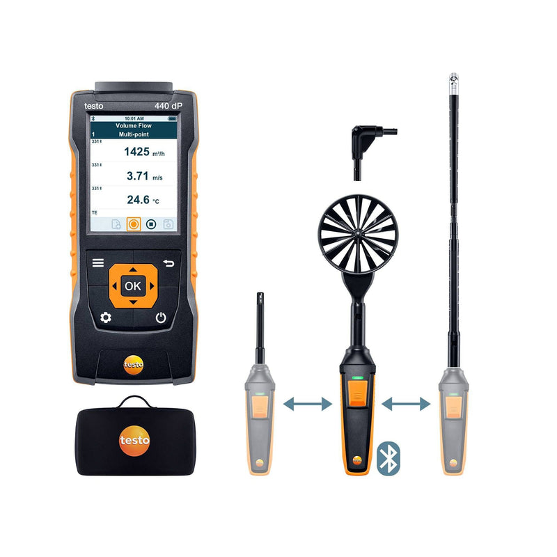 Testo - Messgerät für Umweltgrößen testo 440 Strömungs-Set 2 0563 4410 mit BT delta p − 1 Stück