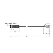 Turck - Konfektioniertes Sensor-Aktor-Kabel Aktuator- u. Sensorleitung PKGS4M-2/TXL PUR