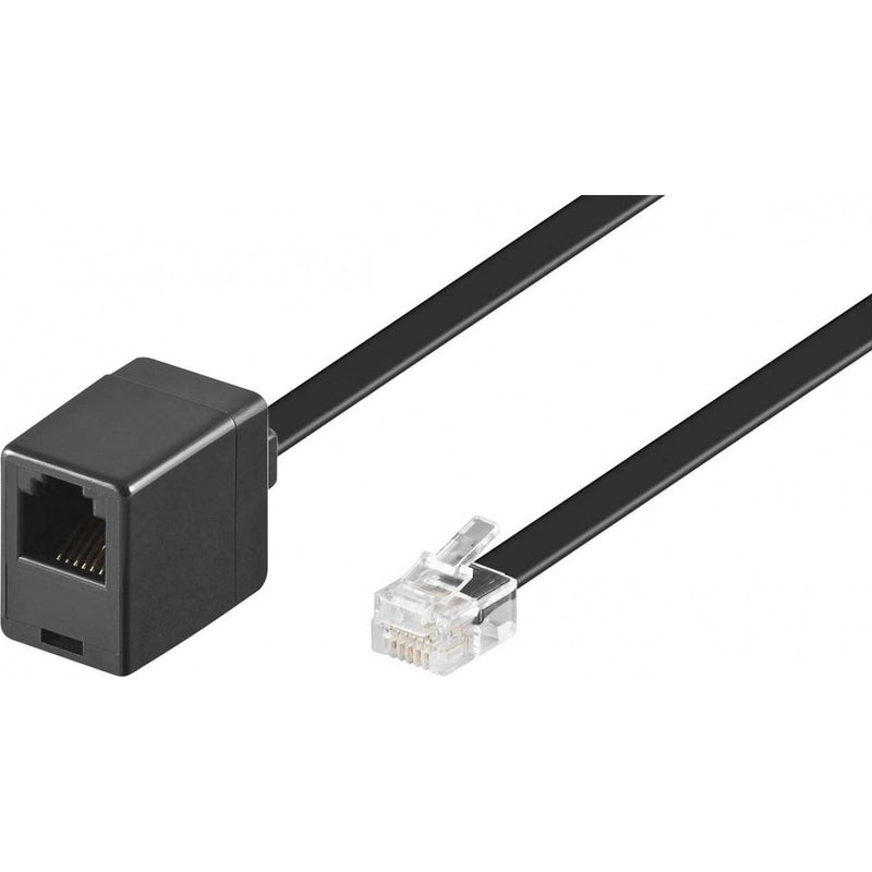 Goobay - Konfektionierte Fernmeldeleitung RJ12 Verlängerungskabel 68261 10m Stecker-Buchse
