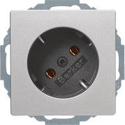 Berker - Steckdose SCHUKO-Steckdose alu/samt 47276084 45°